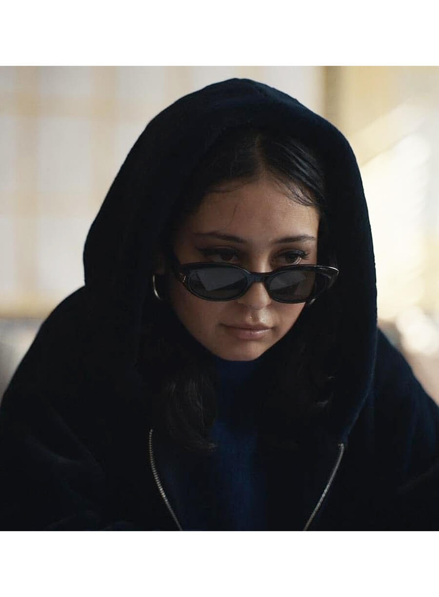 Alexa Demie Euphoria Maddy Perez Blue Zipper Hoodie Jacket