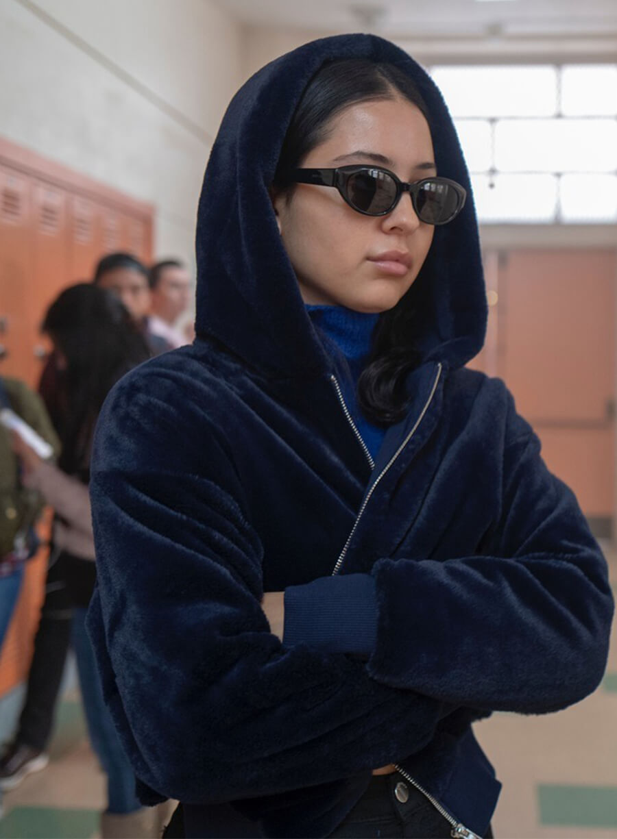 Alexa Demie Euphoria Maddy Perez Blue Zipper Hoodie Jacket