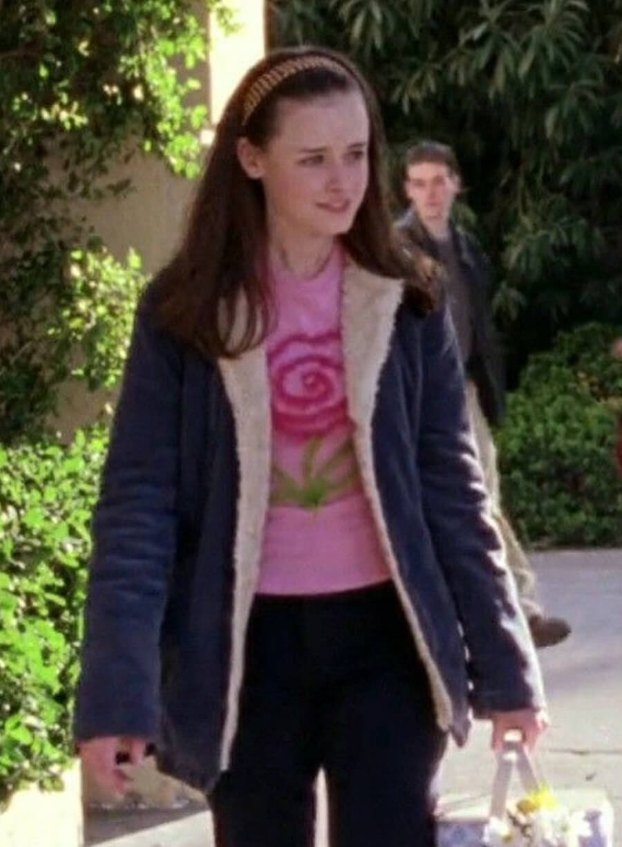 Alexis Bledel Gilmore Girls Rory Gilmore Blue Fur Shearling Jacket