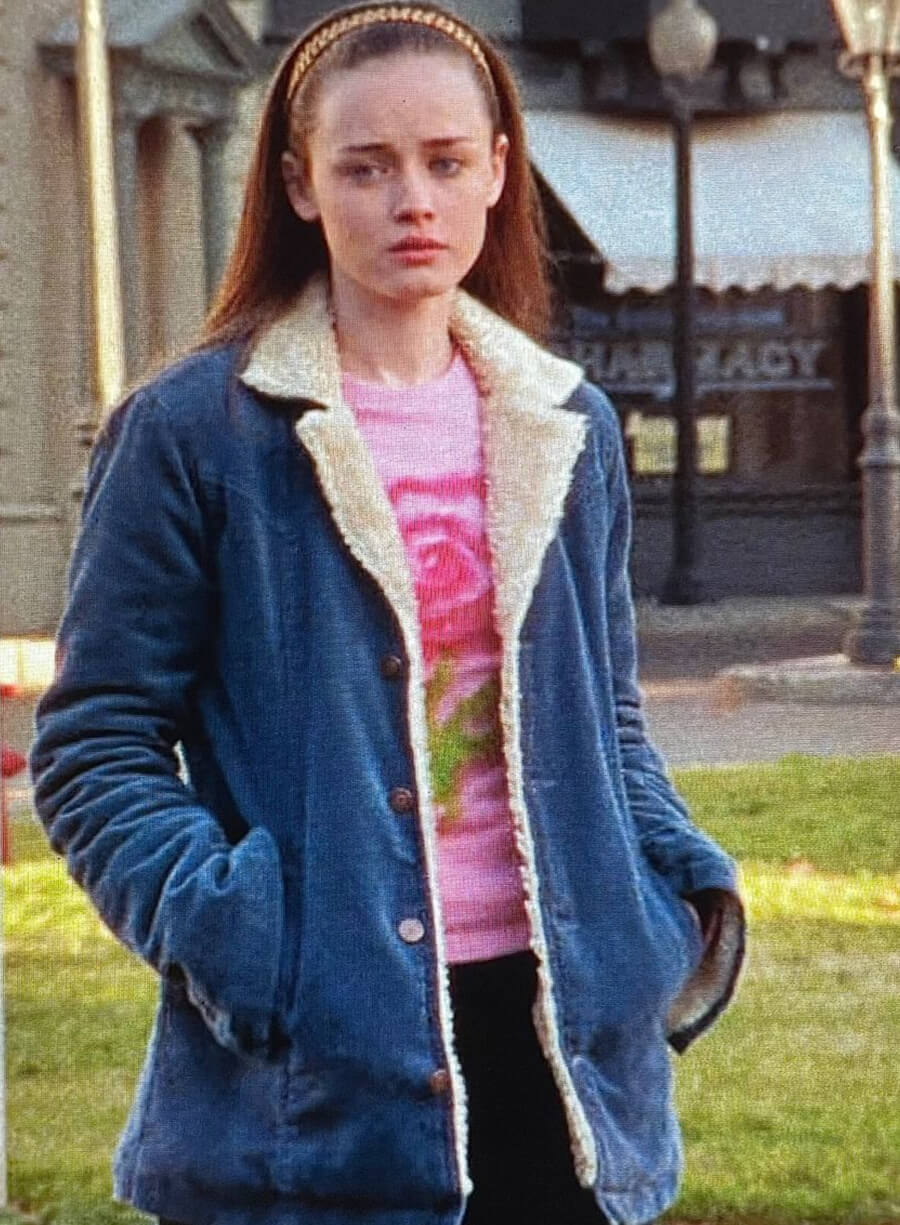 Alexis Bledel Gilmore Girls Rory Gilmore Blue Fur Shearling Jacket
