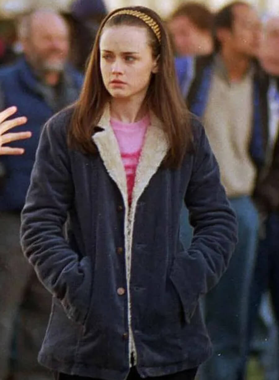 Alexis Bledel Gilmore Girls Rory Gilmore Blue Fur Shearling Jacket