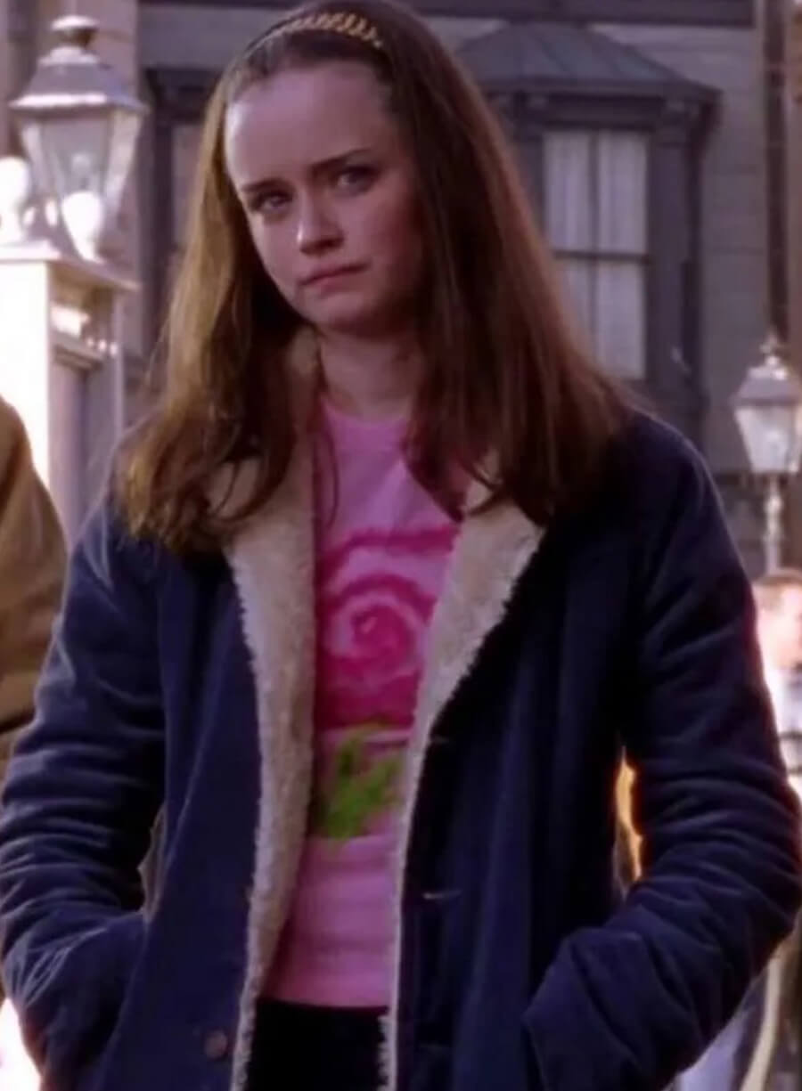 Alexis Bledel Gilmore Girls Rory Gilmore Blue Fur Shearling Jacket