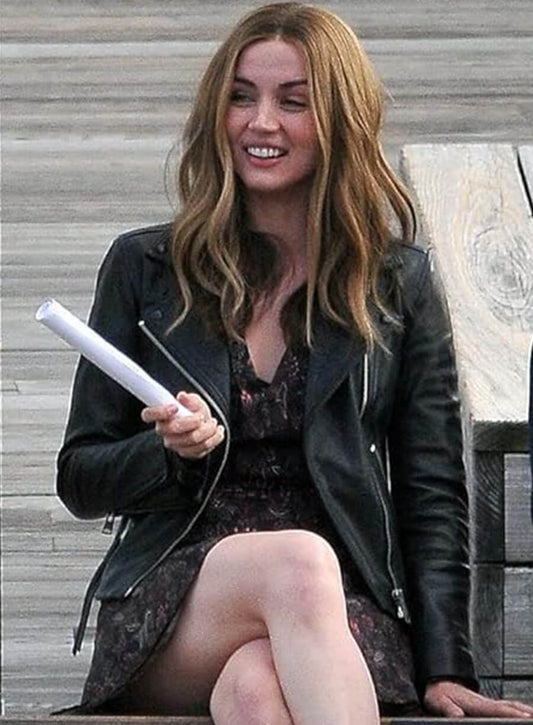 Ana de Armas Ghosted 2023 Sadie Rhodes Black Biker Leather Jacket