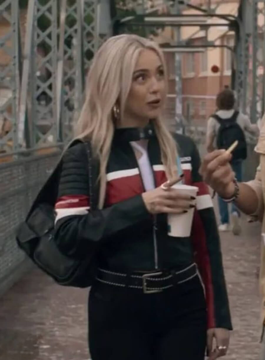 Ana Mena Idolos 2026 Luna Cardona Biker Leather Jacket