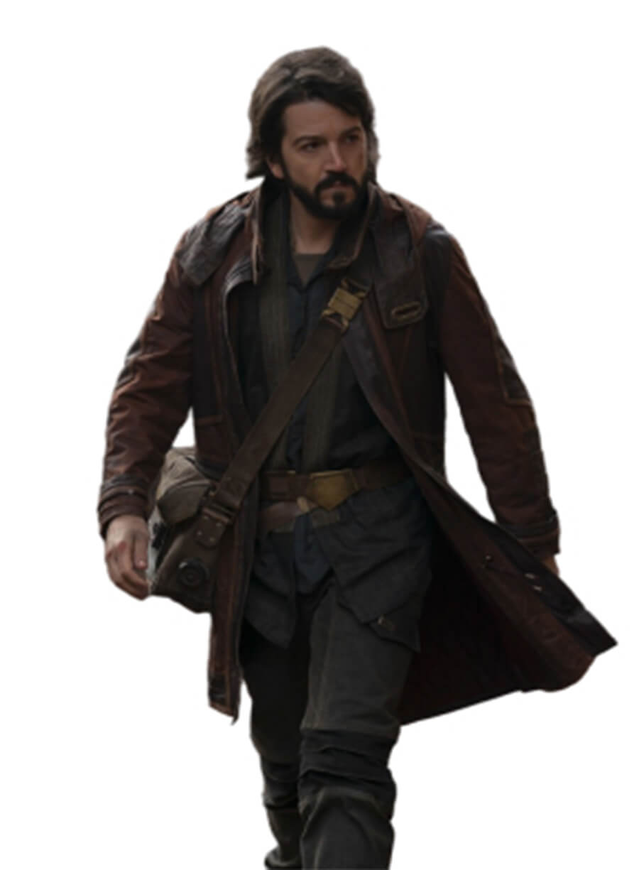 Andor Diego Luna Cassian Andor Brown Leather Coat 