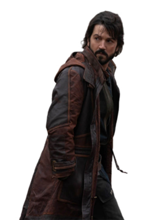 Andor Diego Luna Cassian Andor Brown Leather Coat 