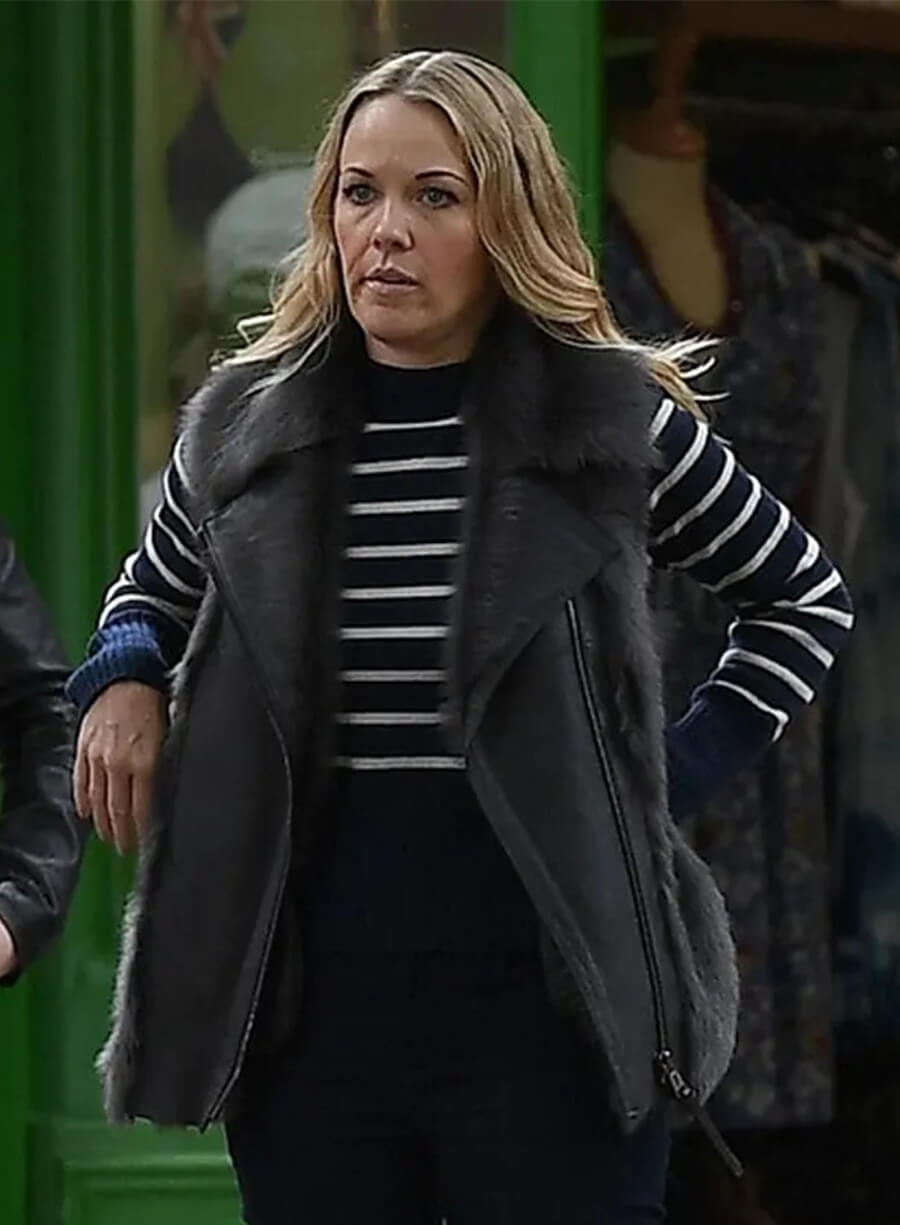 Andrea Anders Ted Lasso S03 Michelle Lasso Grey Vest