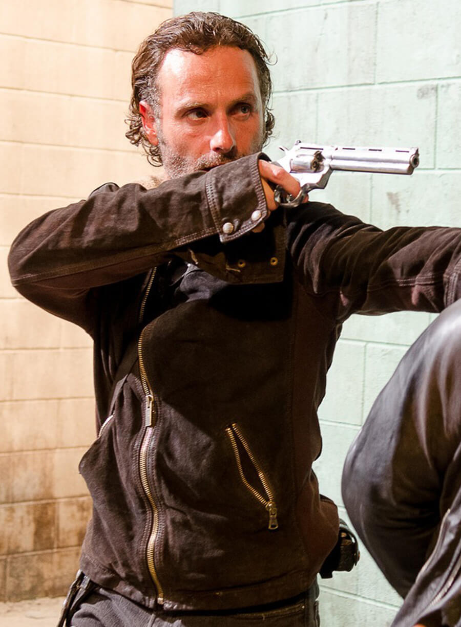 Andrew Lincoln The Walking Dead S05 Rick Grimes Fur Collar Jacket