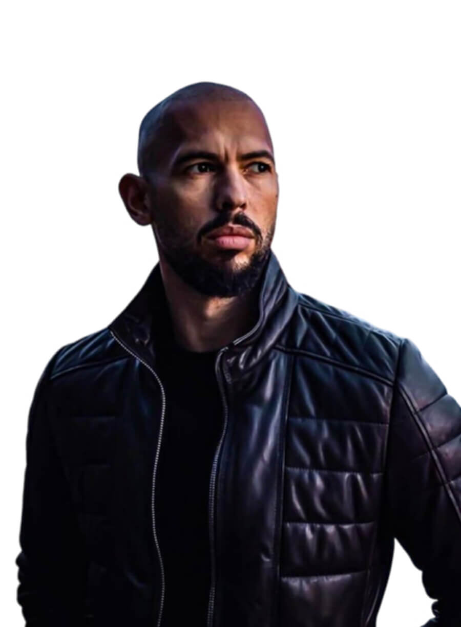 Andrew Tate Black Puffer Leather Jacket