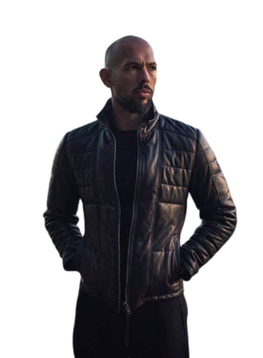 Andrew Tate Black Puffer Leather Jacket