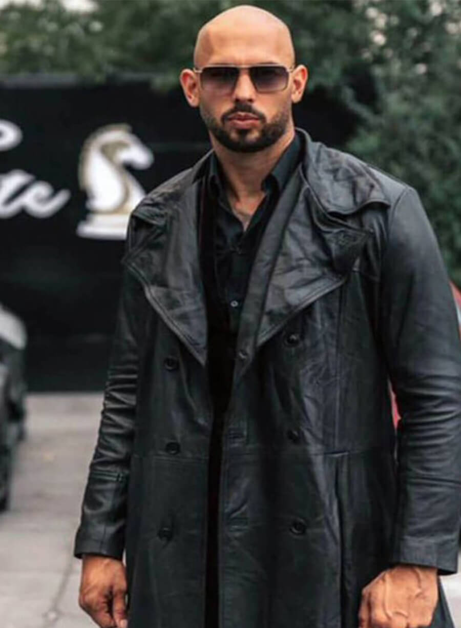 Andrew Tate Escape The Matrix Black Leather Coat