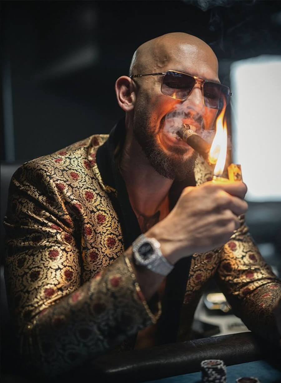 Andrew Tate Golden Printed Blazer 