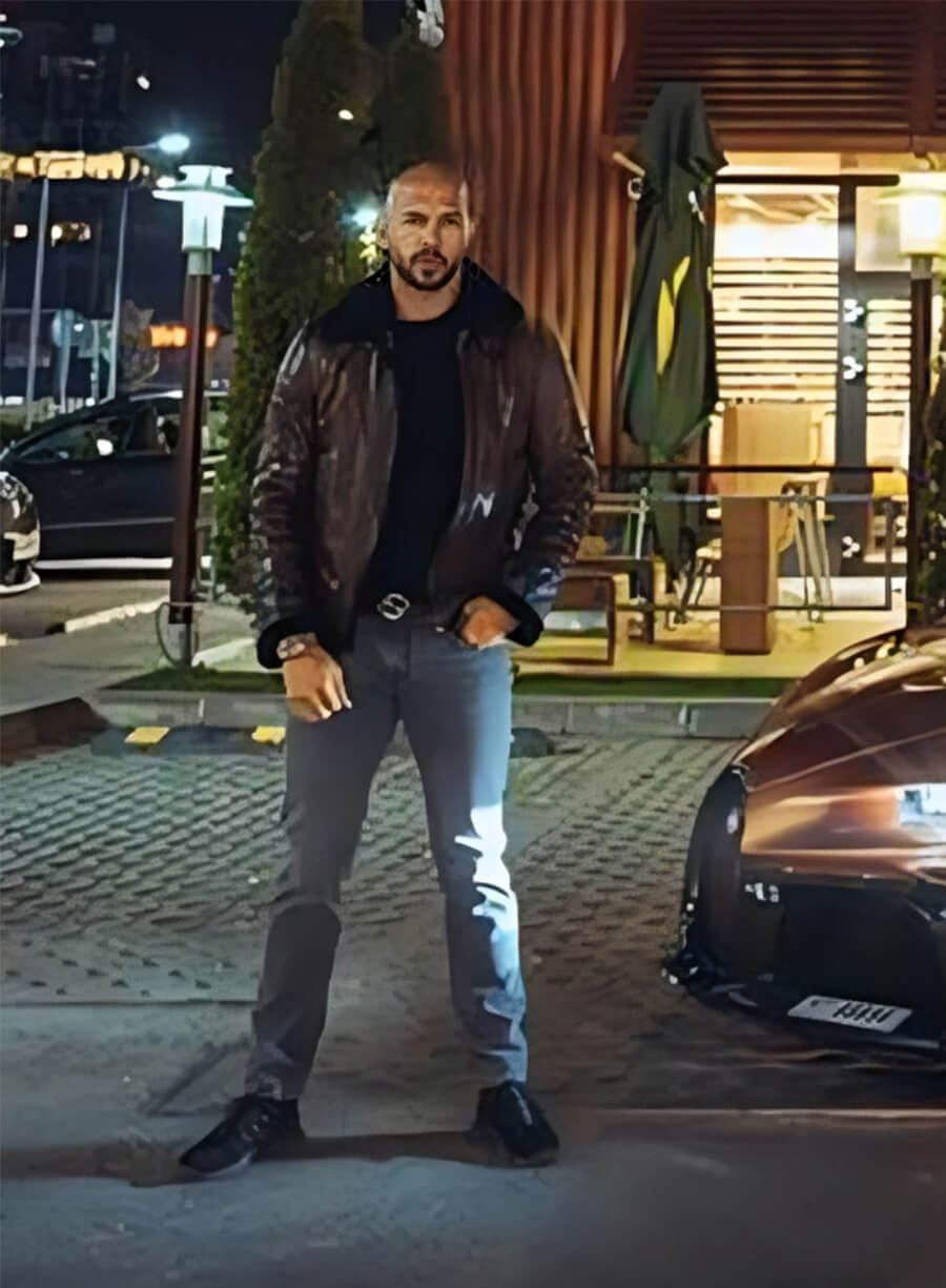 Andrew Tate Top G Brown Shearling Leather Jacket