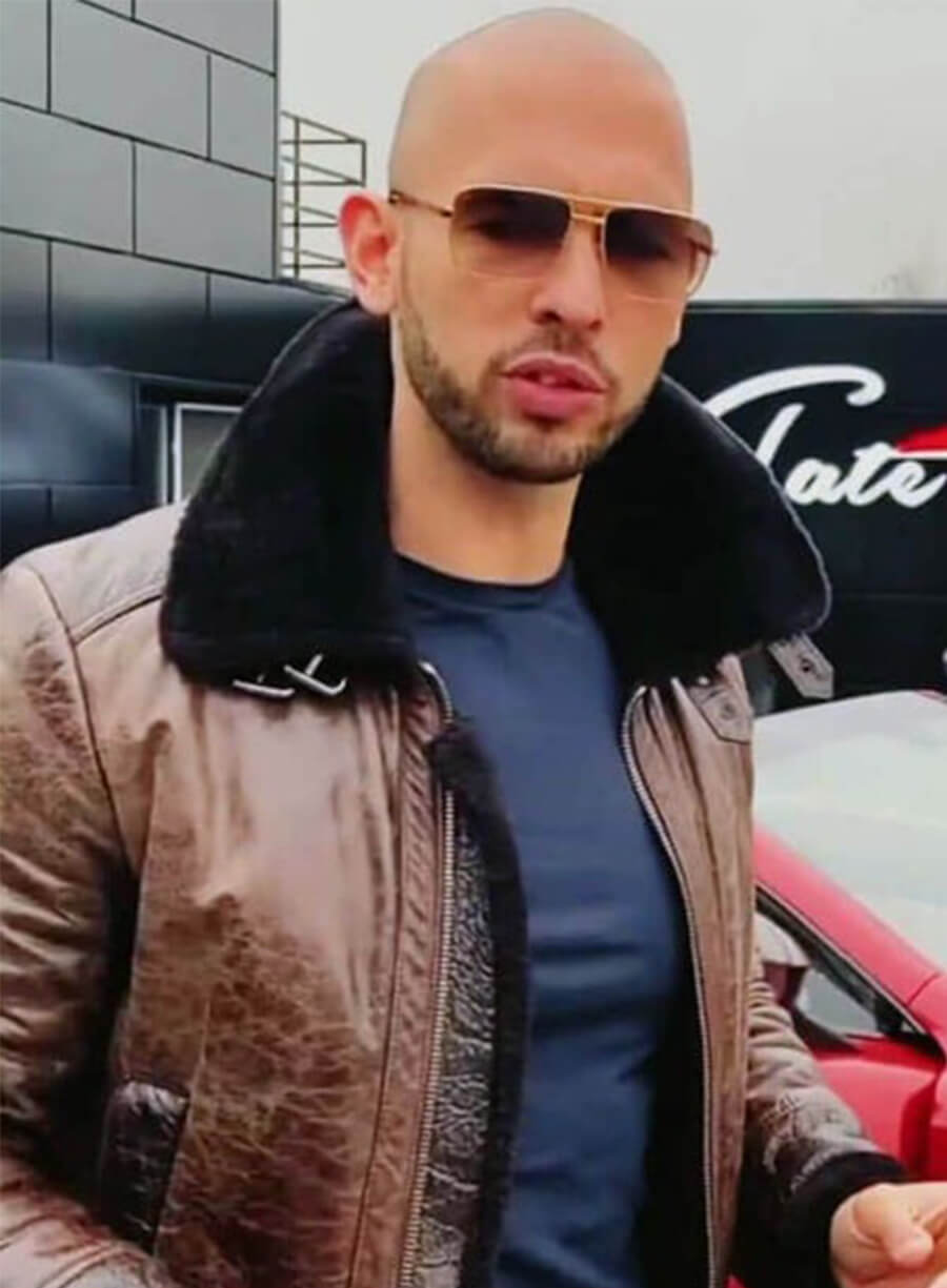 Andrew Tate Top G Brown Shearling Leather Jacket