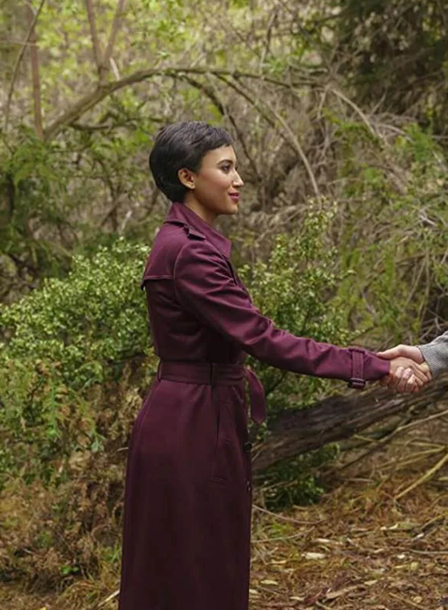 Andy Allo Upload Nora Antony  Maroon Trench Coat