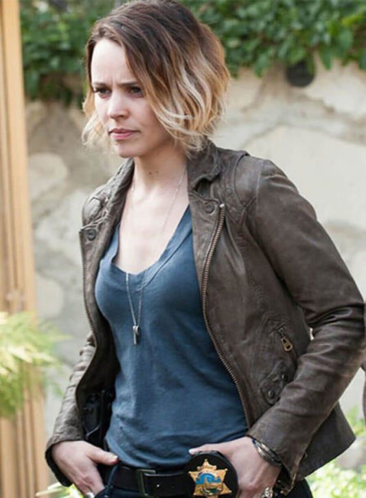 Ani Bezzerides True Detective Brown Leather Jacket