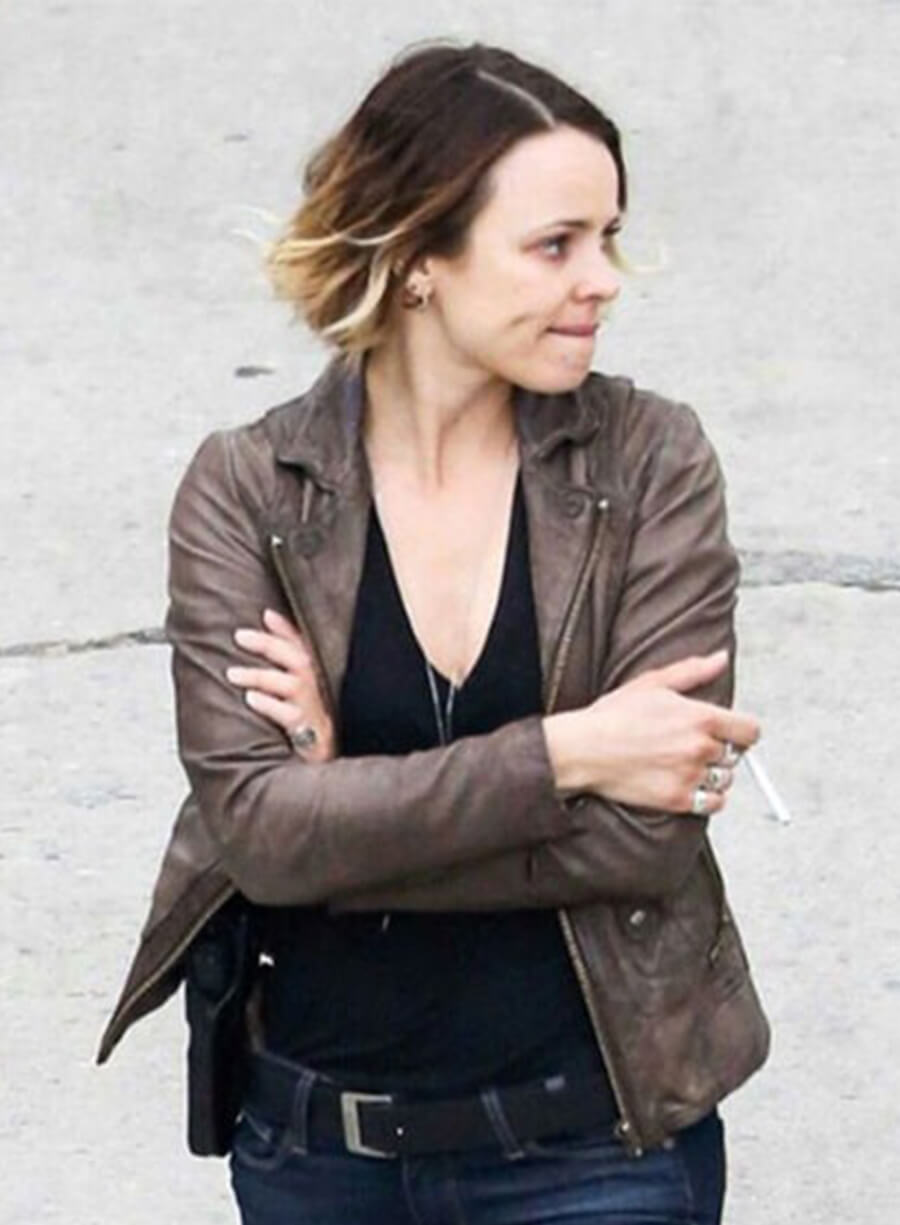 Ani Bezzerides True Detective Brown Leather Jacket