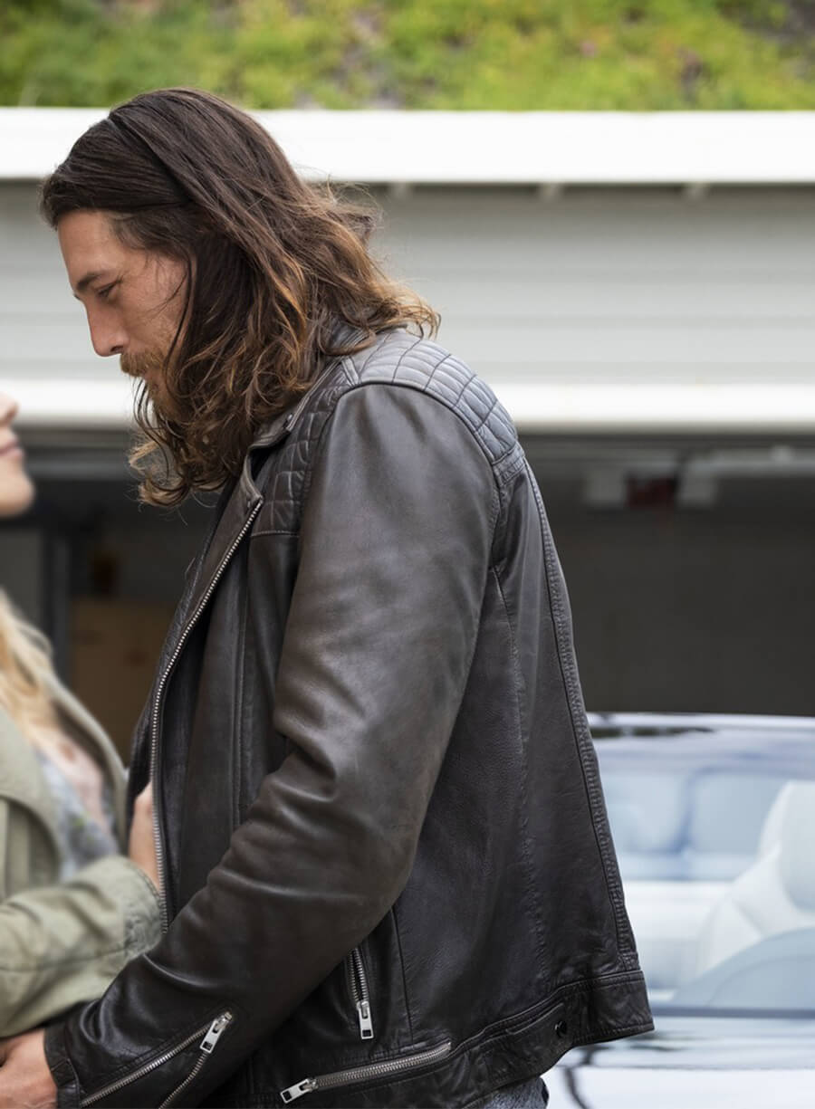 Animal Kingdom Craig Cody Black Biker Leather Jacket 