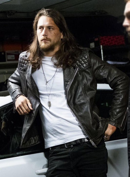 Animal Kingdom Craig Cody Black Biker Leather Jacket 
