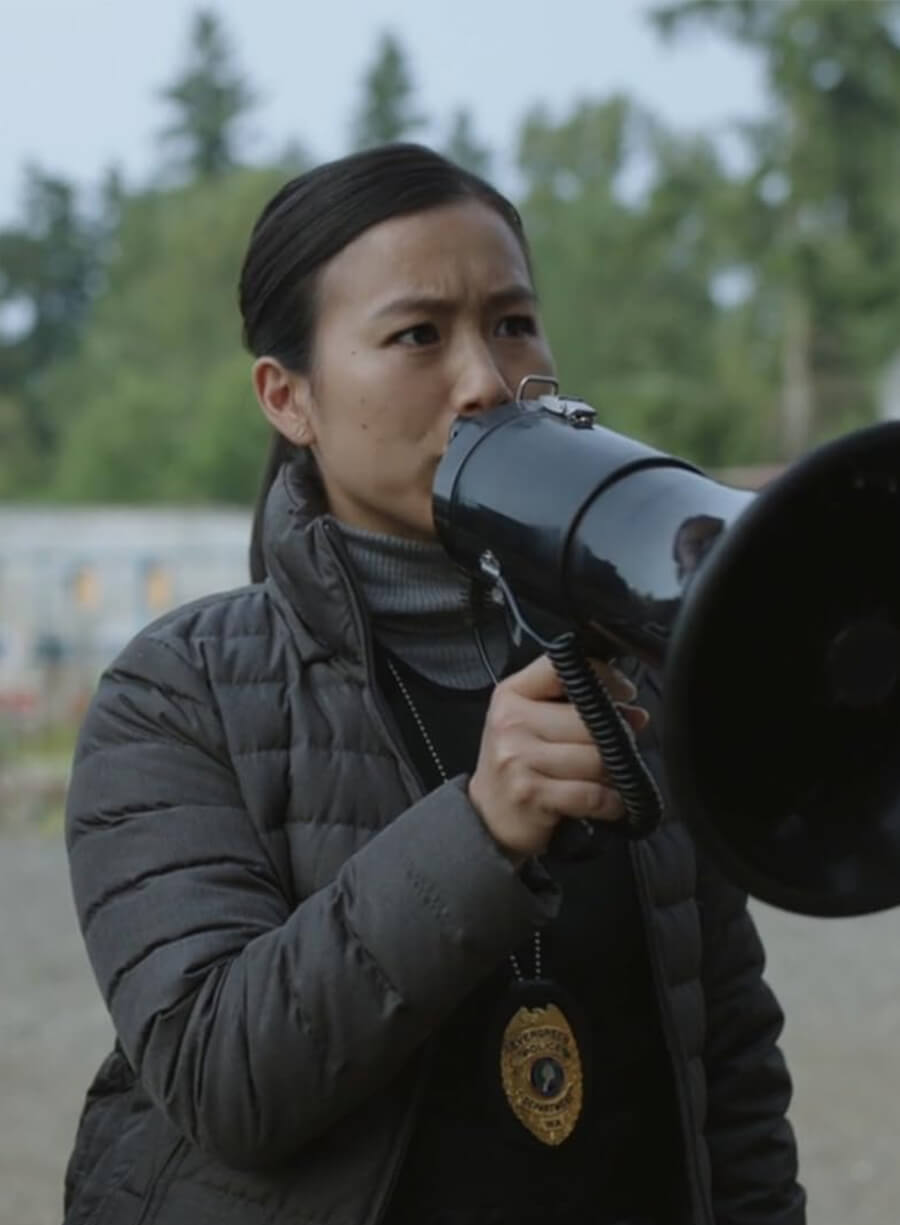 Annie Chang Peacemaker Sophie Song Grey Puffer Jacket