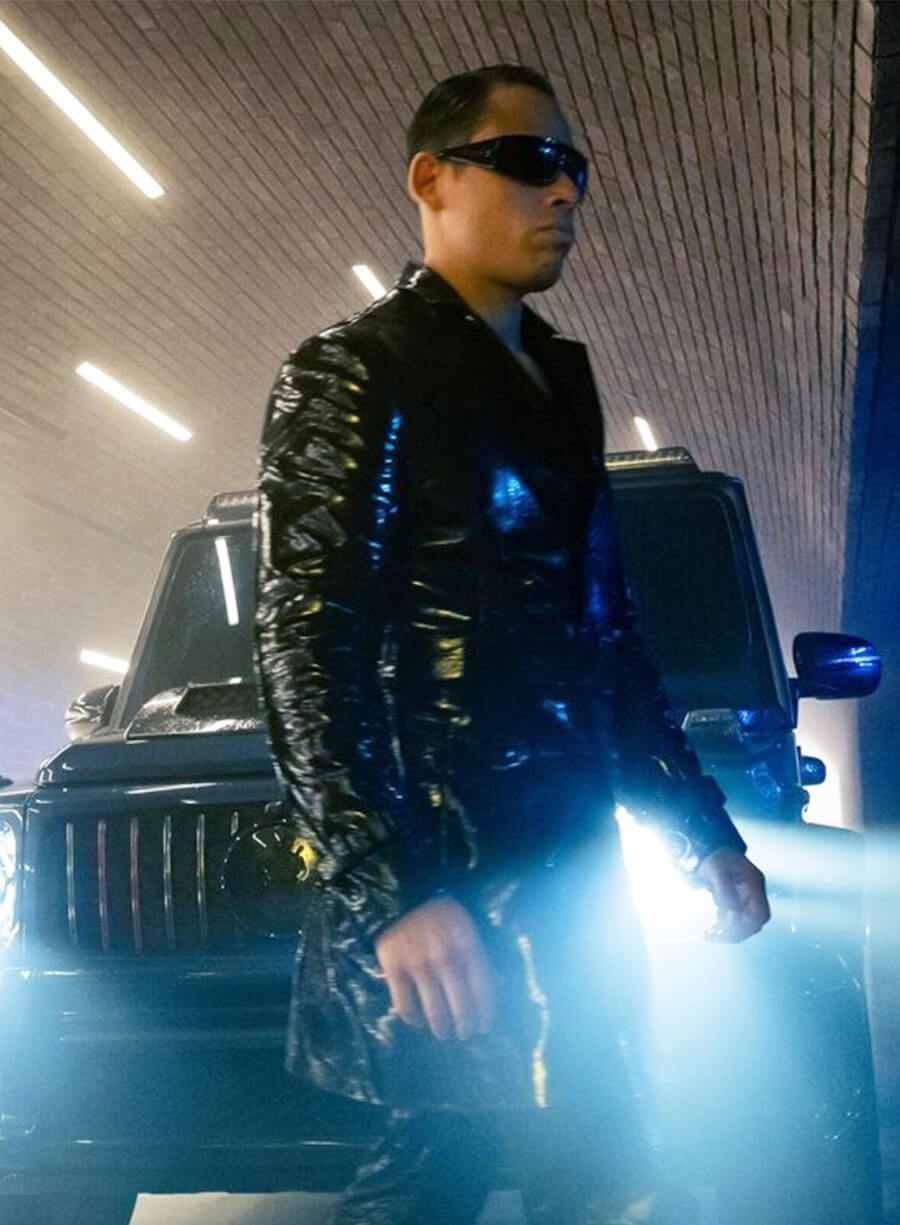 Anthony Ramos The Beauty 2026 The Assassin Leather Coat