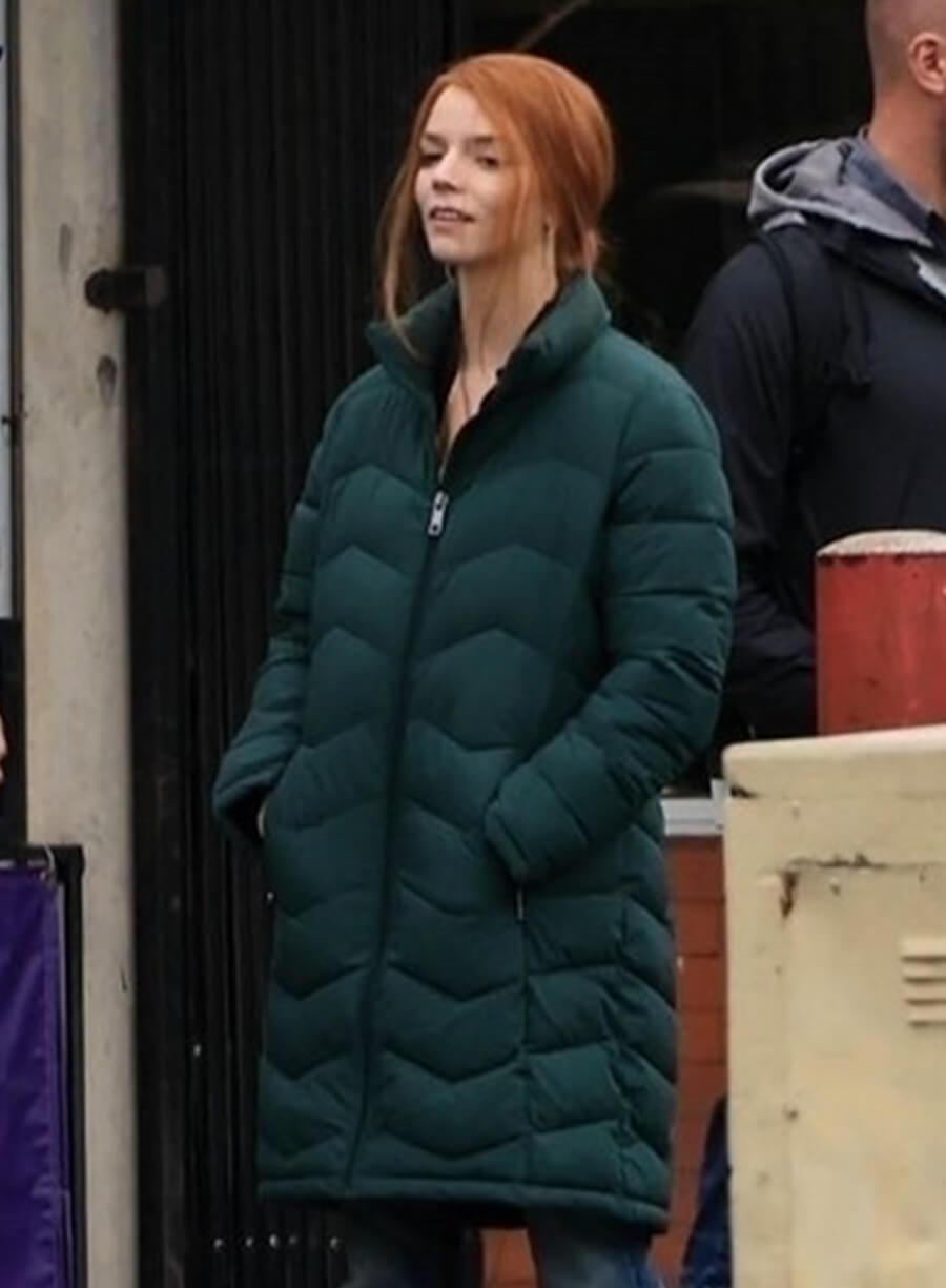 Anya Taylor-Joy Lucky 2026 Green Puffer Coat Jacket