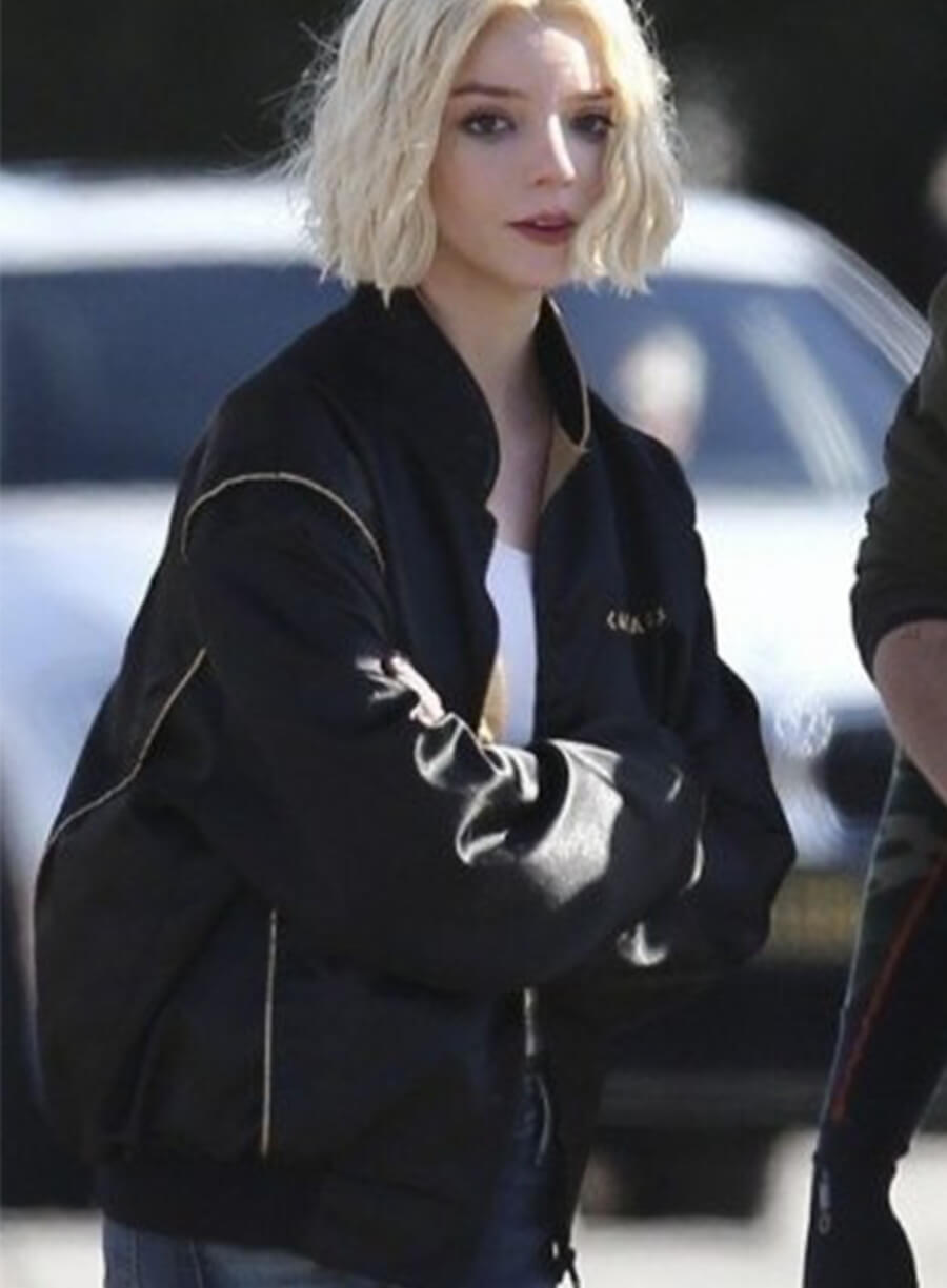 Anya Taylor-Joy Lucky Black Bomber Jacket 