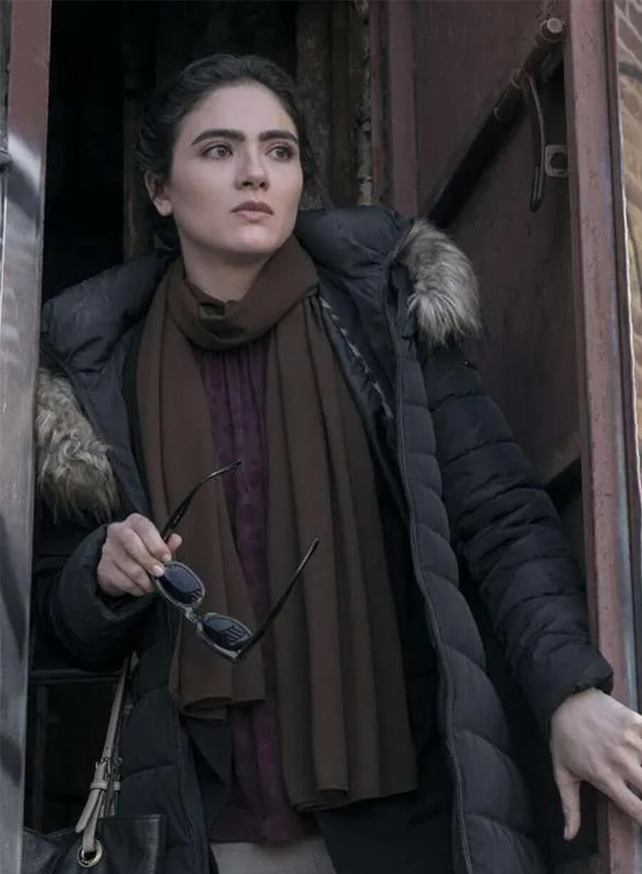 Arienne Mandi The Night Agent S02 Noor Black Puffer Jacket Coat