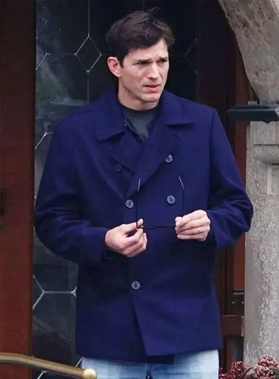 Ashton Kutcher The Beauty Byron Forst Blue Peacoat