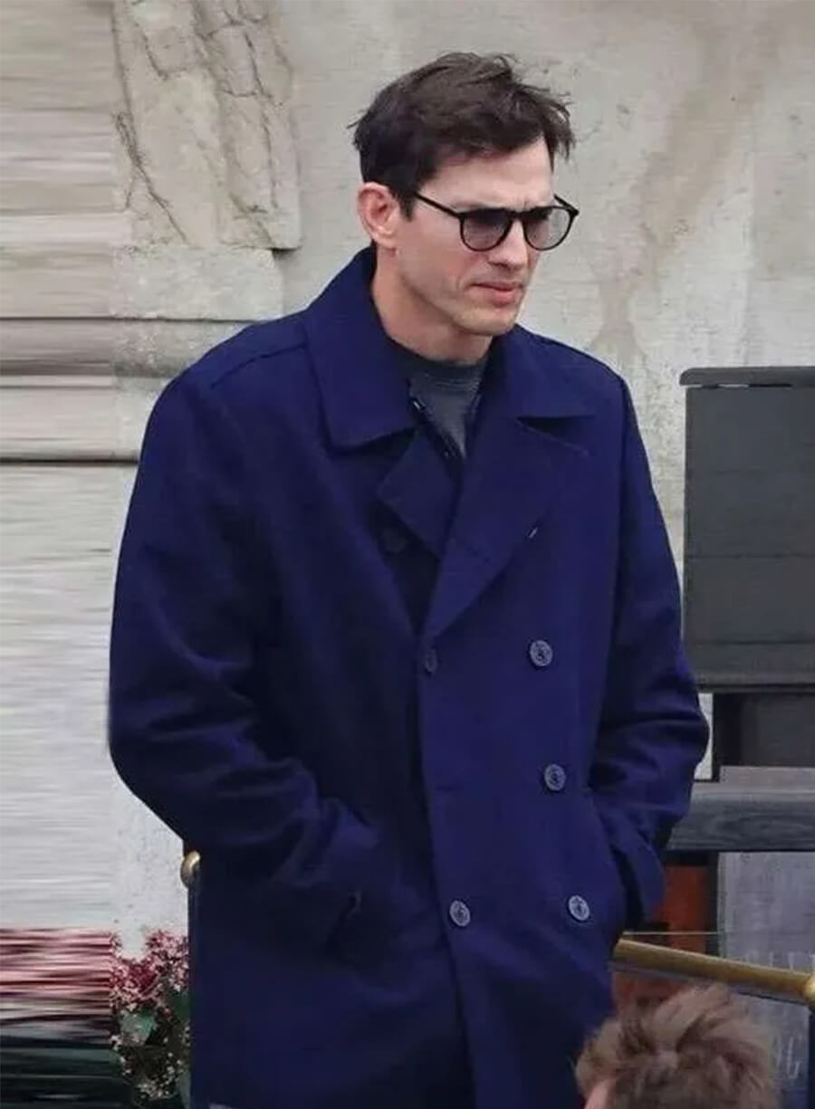 Ashton Kutcher The Beauty Byron Forst Blue Peacoat