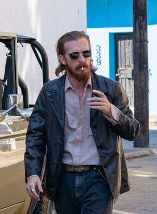 Austin Amelio Hit Man Jasper Black Leather Blazer 