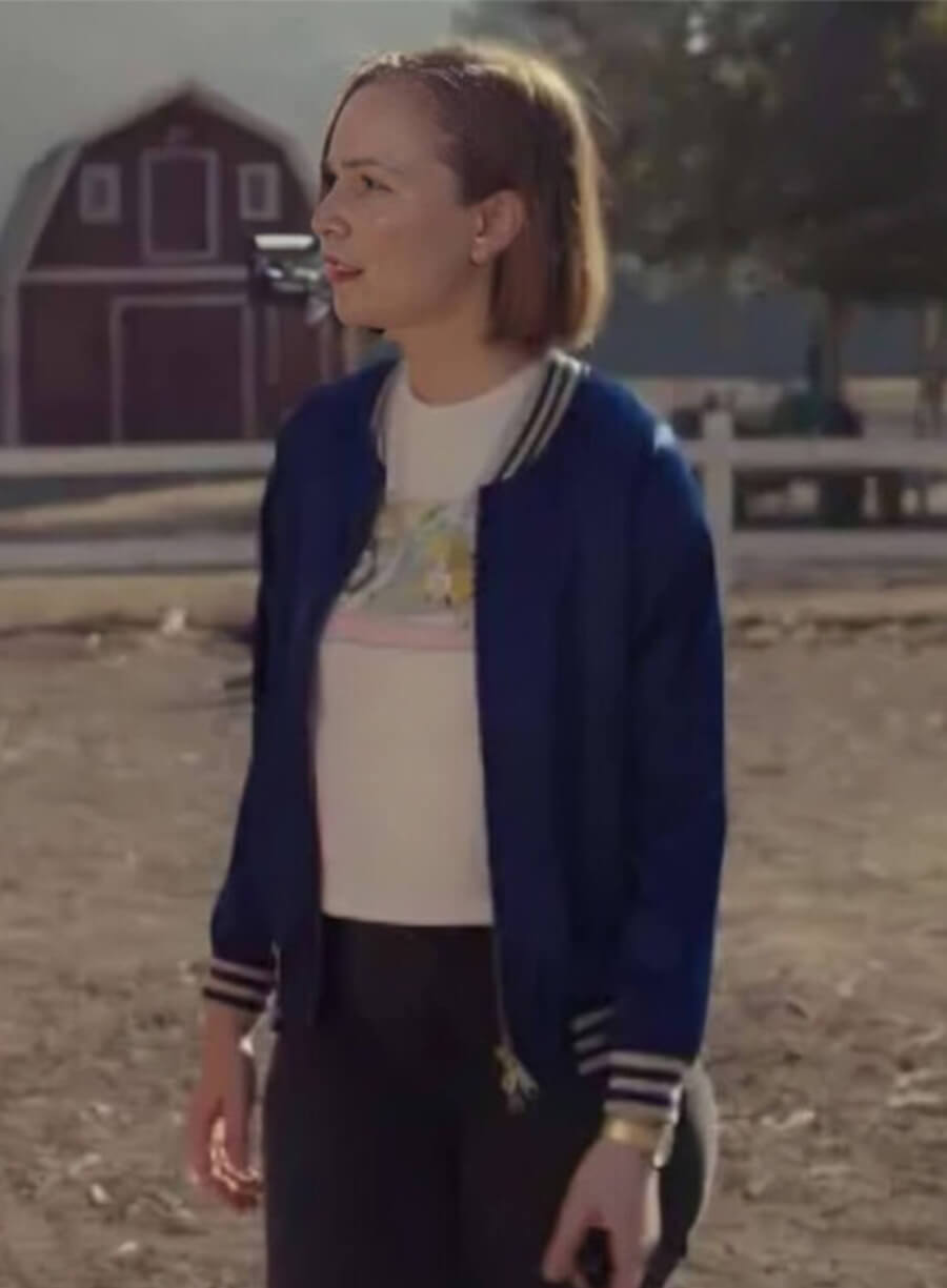 Ava Daniels Hacks Hannah Einbinder Blue Bomber Jacket