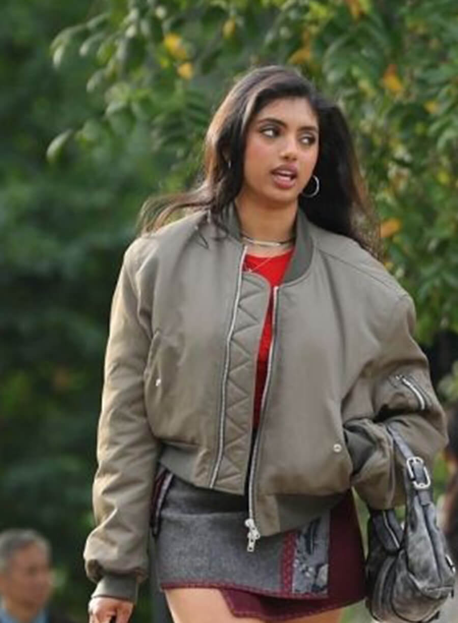 Avantika  Not Suitable for Work Abhinaya Abby Green Bomber Jacket