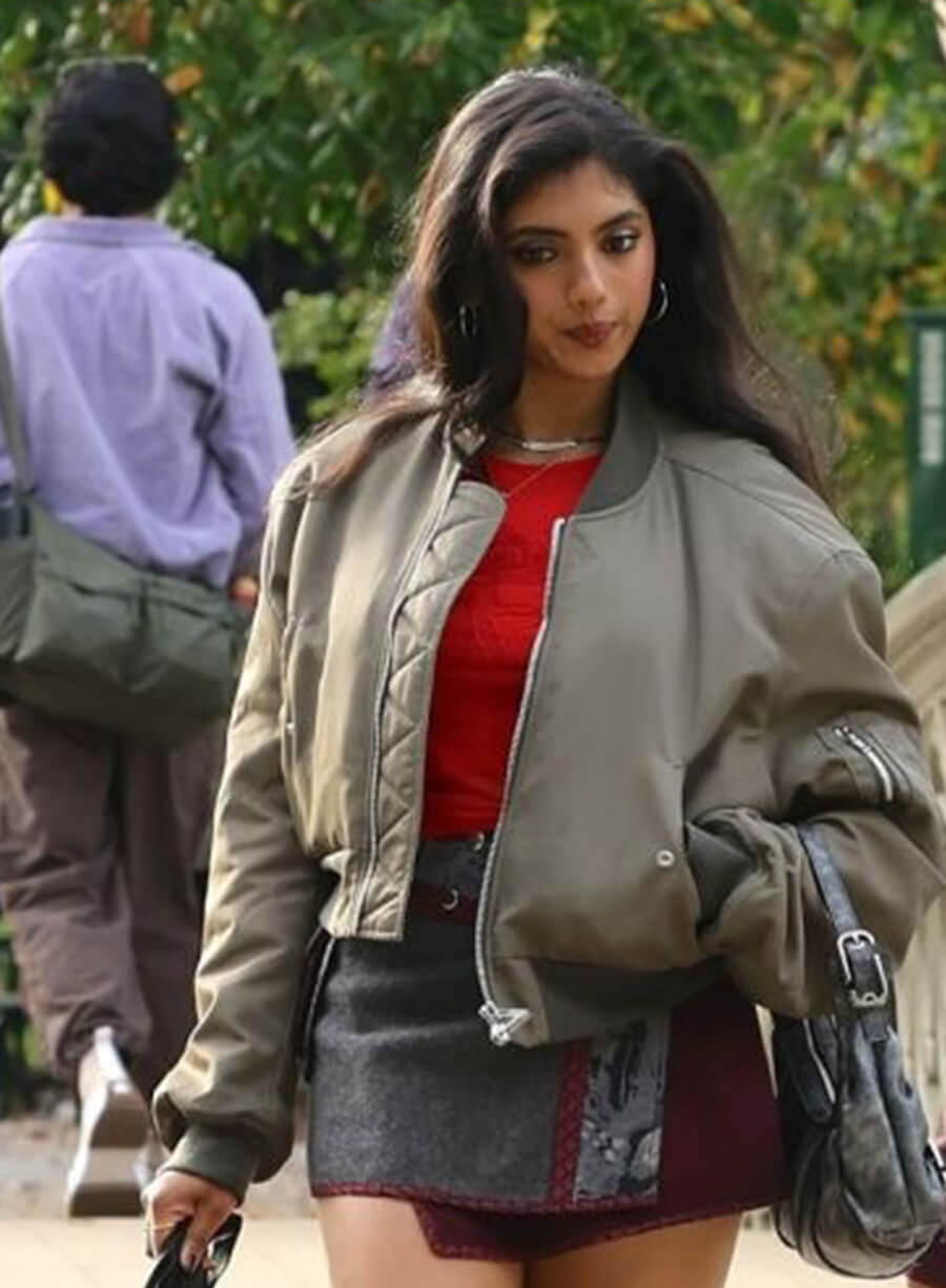 Avantika  Not Suitable for Work Abhinaya Abby Green Bomber Jacket