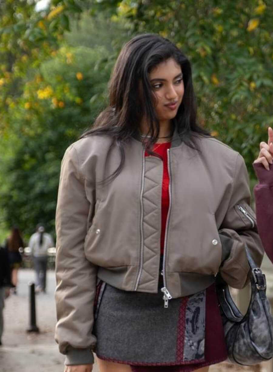 Avantika  Not Suitable for Work Abhinaya Abby Green Bomber Jacket