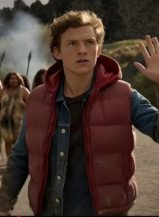 Back to the Future 4 Tom Holland Jake McFly Red Hooded Vest