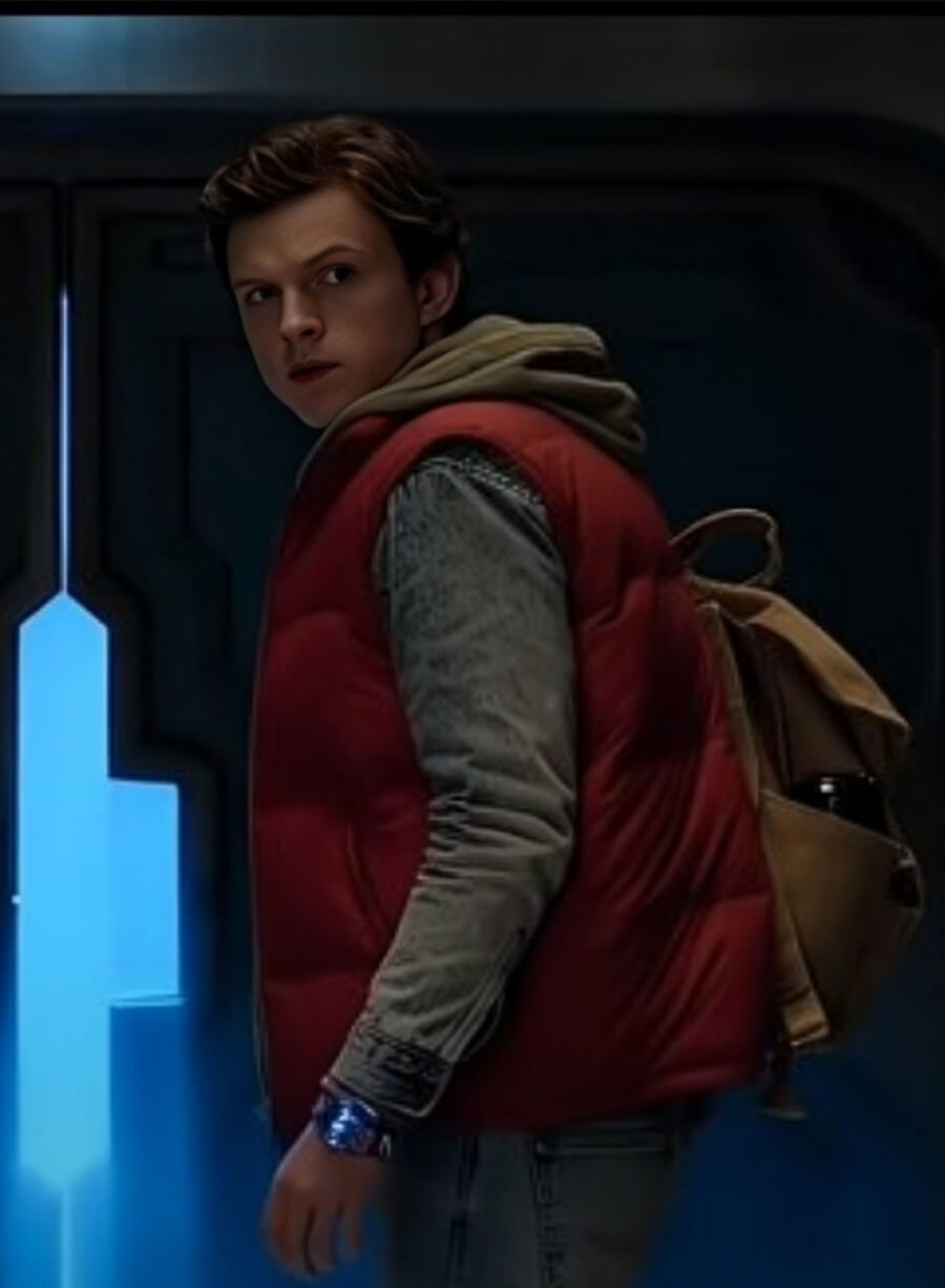 Back to the Future 4 Tom Holland Jake McFly Red Puffer Vest