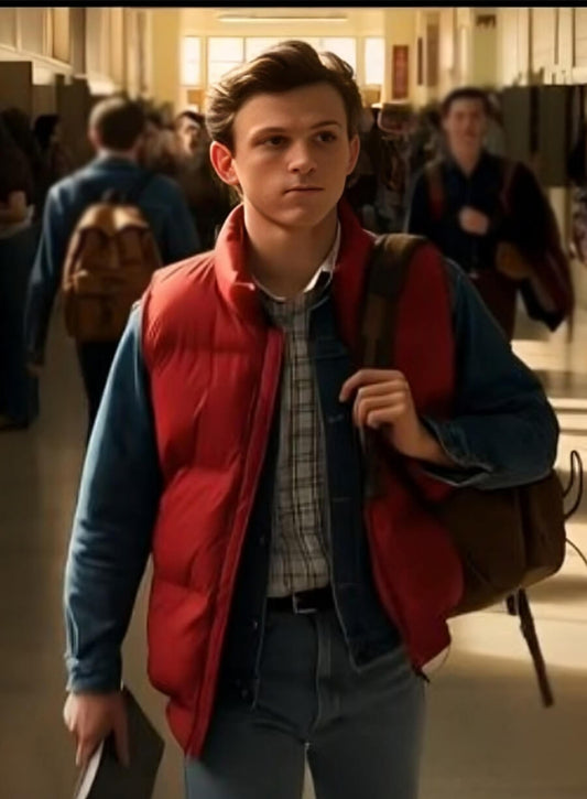 Back to the Future 4 Tom Holland Jake McFly Red Puffer Vest