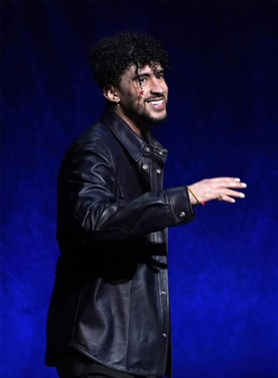 Bad Bunny Black Leather Shacket 