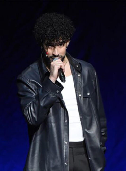 Bad Bunny Black Leather Shacket 