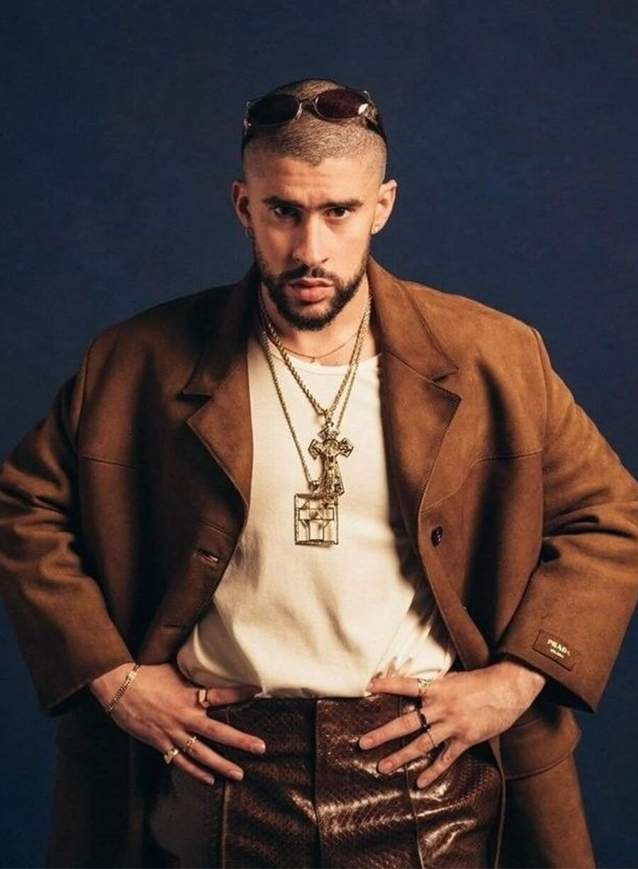 Bad Bunny Brown Suede Coat