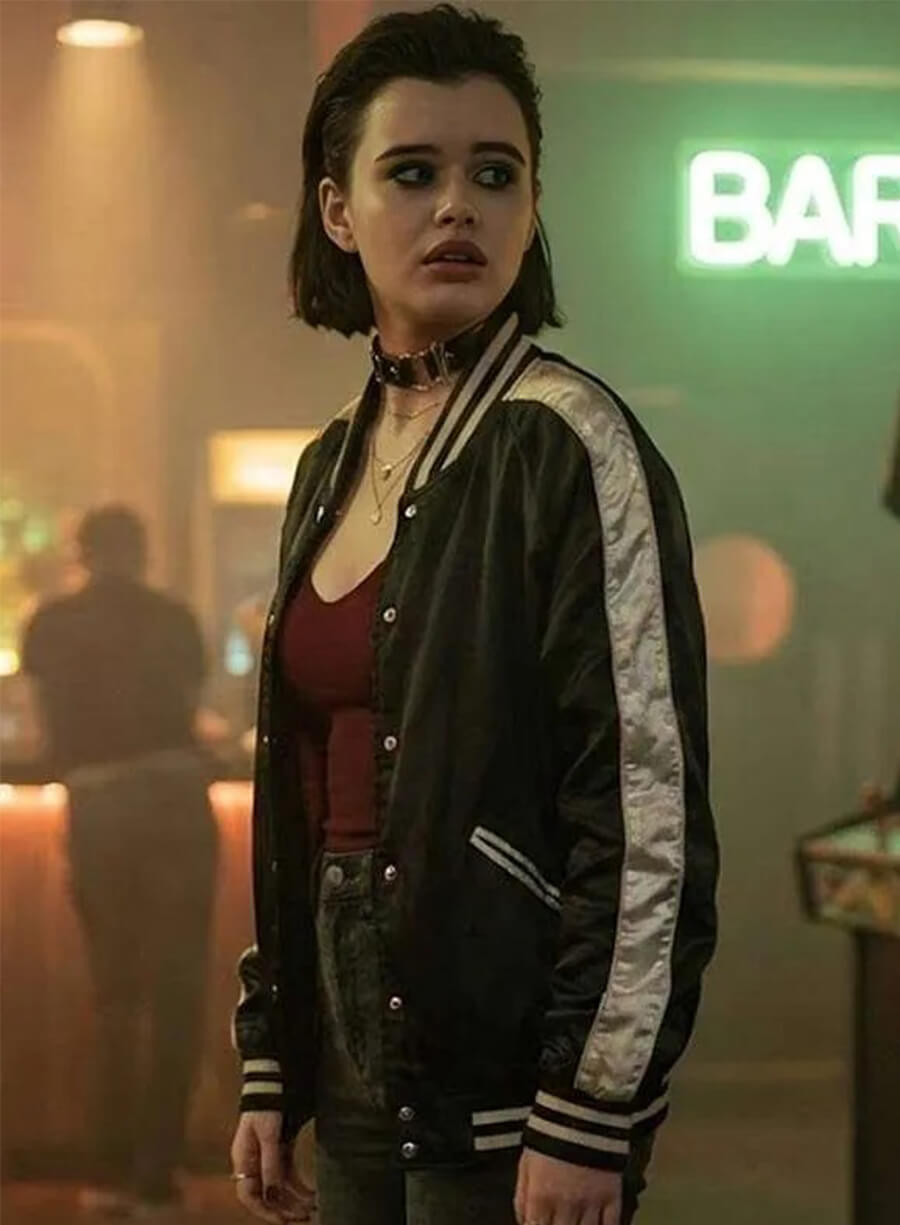 Barbie Ferreira Euphoria Kat Hernandez Black Varsity Jacket
