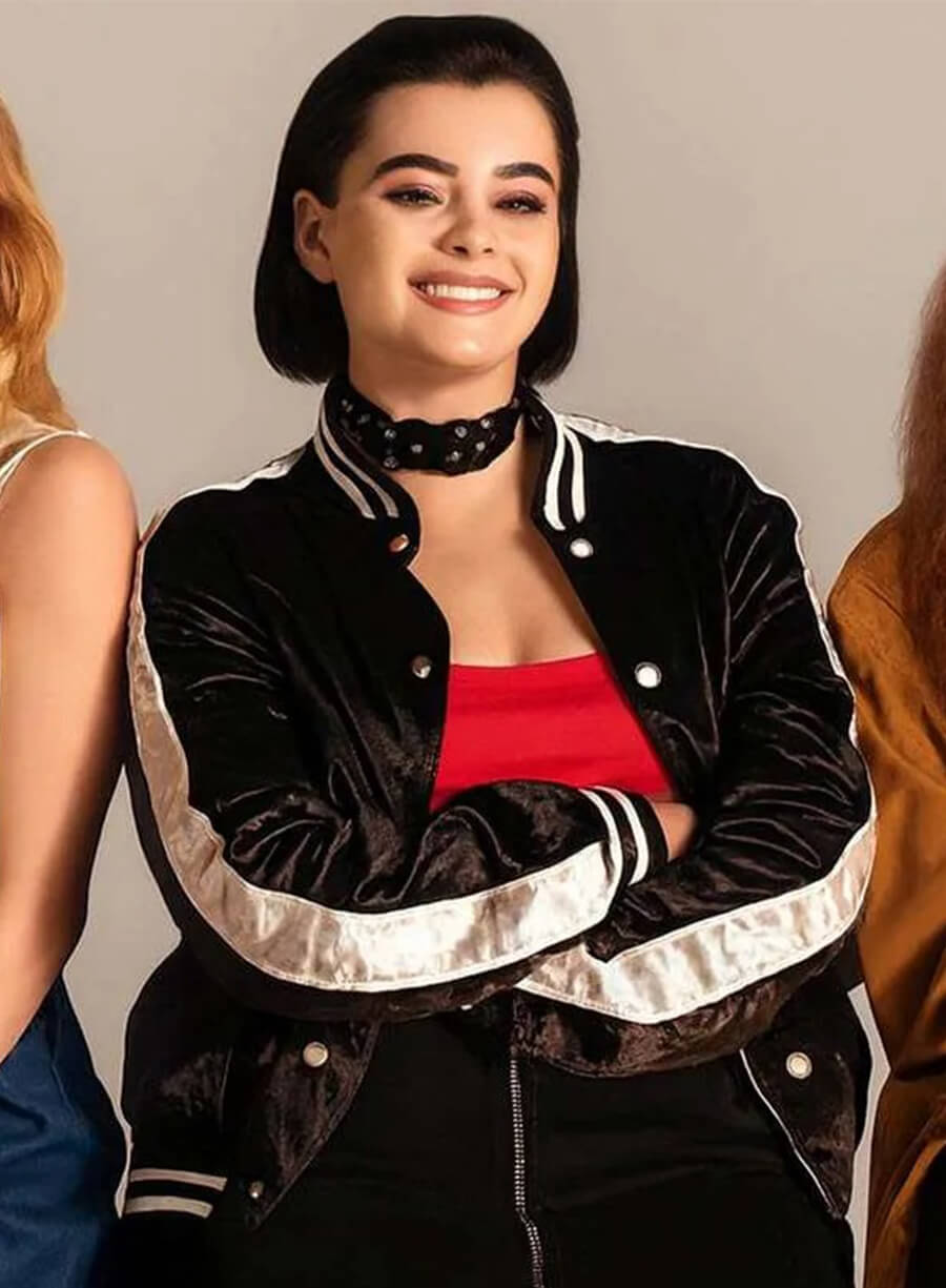 Barbie Ferreira Euphoria Kat Hernandez Black Varsity Jacket