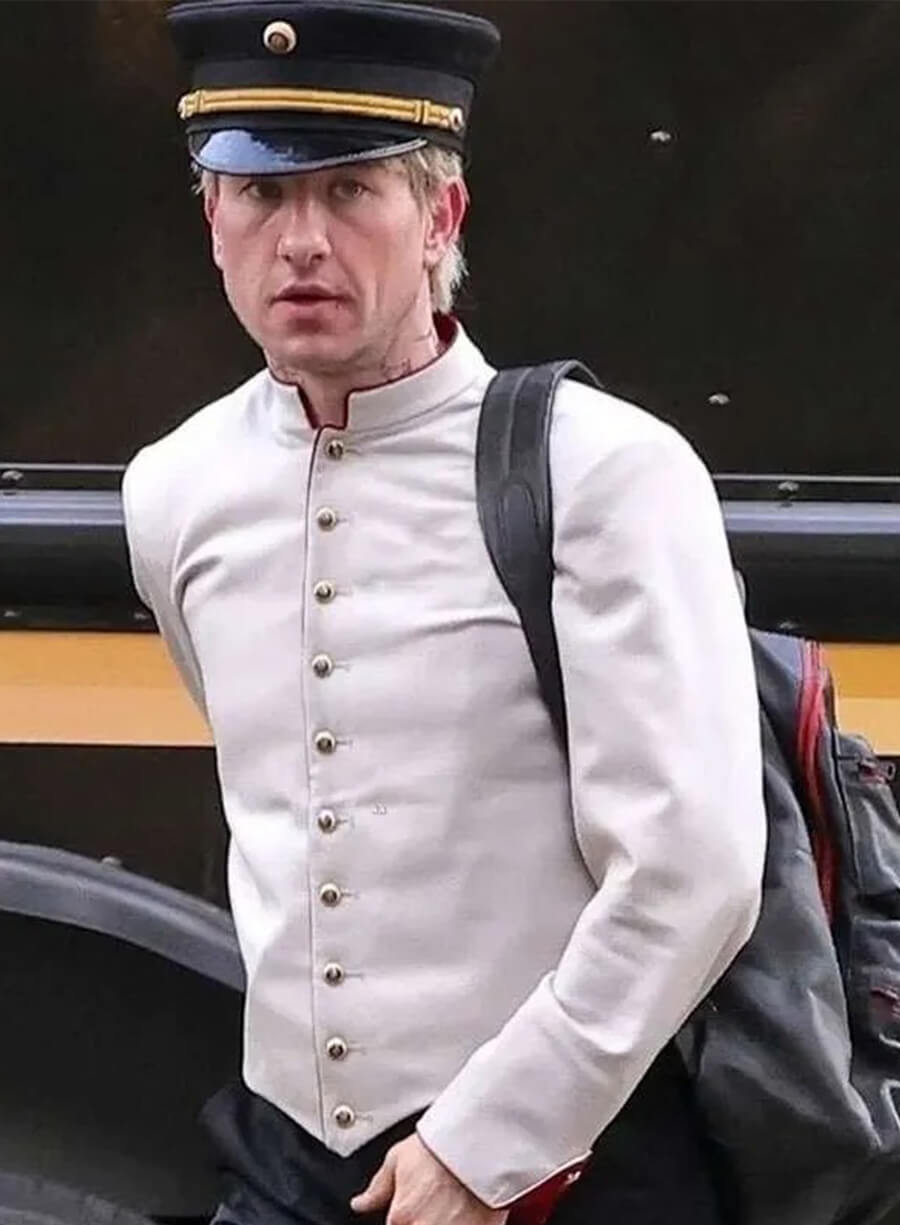 Barry Keoghan Crime 101 2026 Ormon White Jacket