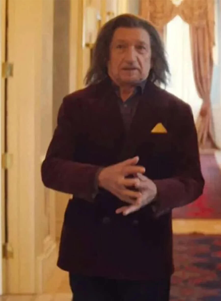 Ben Kingsley Wonder Man 2026 Trevor Slattery Maroon Blazer