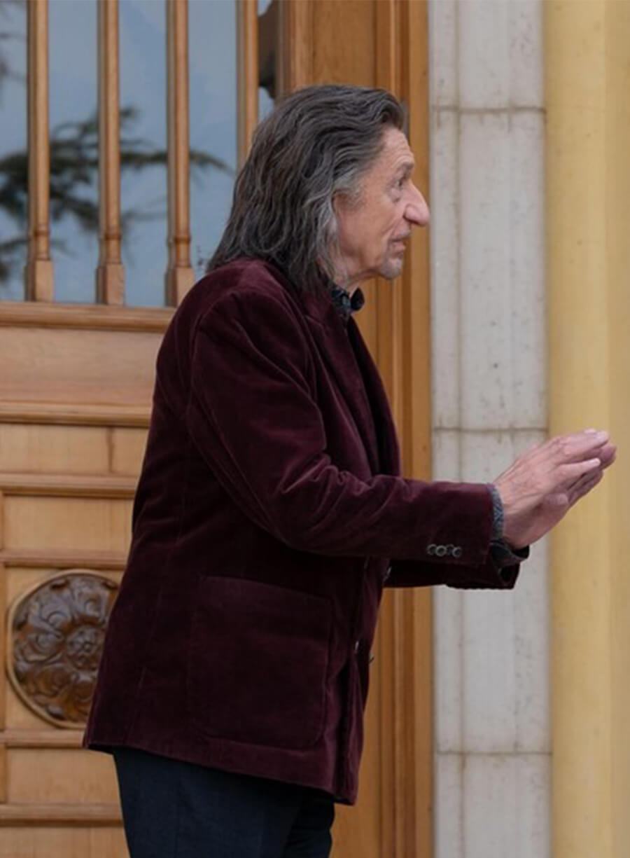 Ben Kingsley Wonder Man 2026 Trevor Slattery Maroon Blazer
