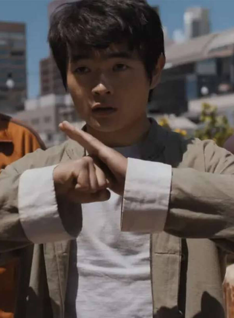 Ben Wang Karate Kid Legends 2025 Li Fong Grey Jacket
