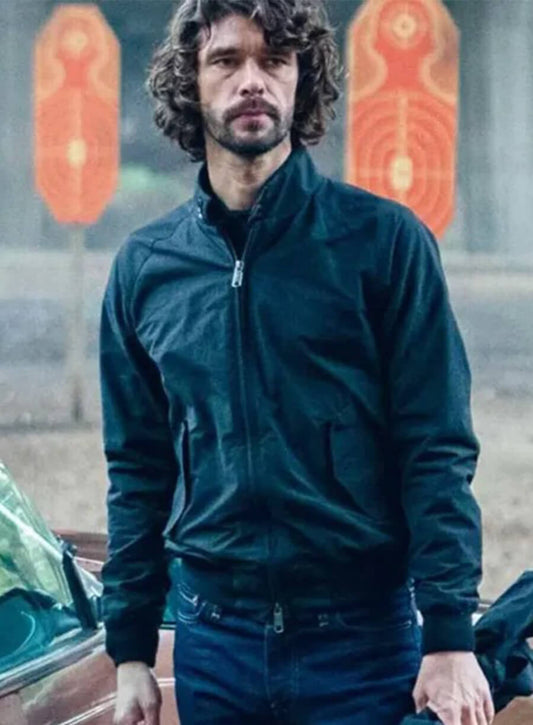 Ben Whishaw Black Doves Sam Young Black Bomber Jacket
