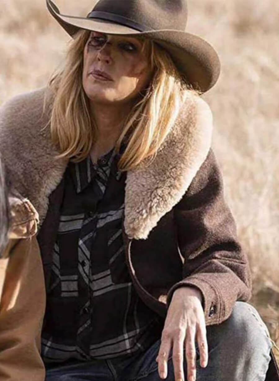 Beth Dutton Yellowstone Brown Wool Coat