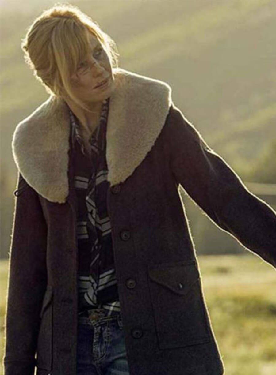 Beth Dutton Yellowstone Brown Wool Coat